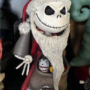 Vintage Disney Nightmare Before Christmas Jack Skellington Santa Figurine Bobble